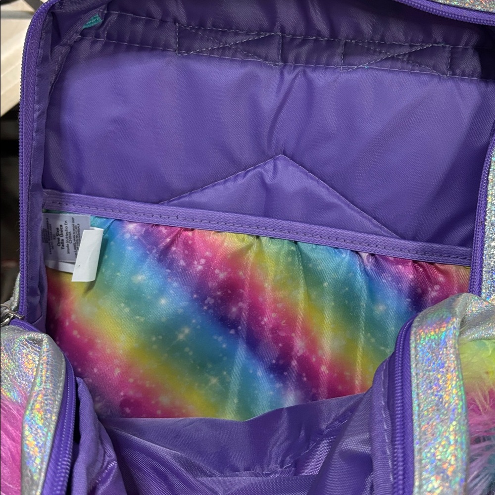 NWT Fuzzy Unicorn Rainbow Backpack Girl’s Back to School Fun - Picture 8 of 8